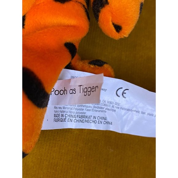 DISNEY POOH AS TIGGER - Mini Bean Bag 8" - NWT - 1999 - Winnie the Pooh Plush - Picture 7 of 8